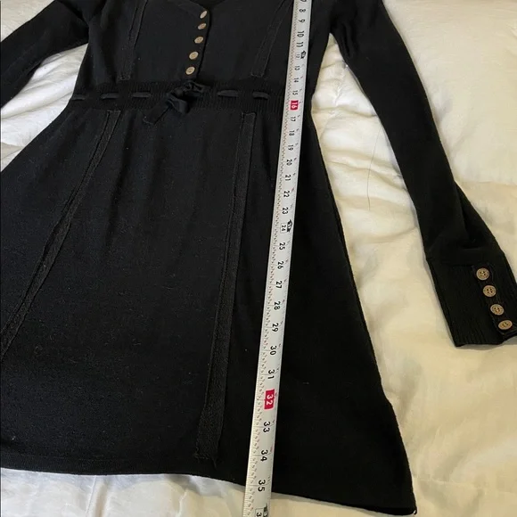 Lost & Found | Wool Blend | Black | Knit | V Neck |Mini | Pullover Dress |Size S - Picture 15 of 16